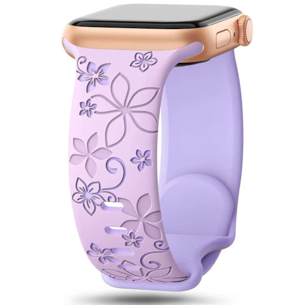 Klockarmband för Apple Watch iWatch 38/40/41mm Tvåfärgad Bauhinia Lavendel + Violett