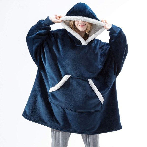 Oversized Hettegensere Sweatshirt Dame Vinter Hettegensere Fleece Giant TV-teppe med Ermer Pullover Oversize Dame Hettegenser Sweatshirts Tiger One Size