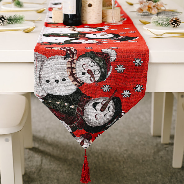 Nye Juledekorasjonsartikler Strikket Stoff Bordløper Kreativ Juleduk Spiseborddekorasjon Hjemmepynt Knitted cloth table runner elk style