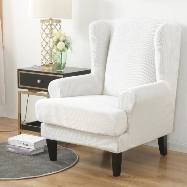 Vattentätt Sluttande Armstöd Ryggstöd Stolskydd Elastisk Fåtölj Öronlappsfåtölj Vinge Soffa Ryggstöd Stolskydd Stretch Skydd Solid color7