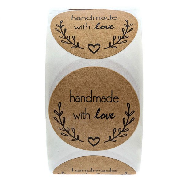 50 stk. Runde Naturlige Kraft Håndlagde Klistremerker scrapbooking for pakke klebende takk klistremerke segl etiketter skrivesaker 50pcs