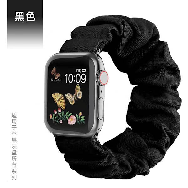Klockarmband för Apple Watch iWatch 38/40/41mm L stor storlek med förpackning Svart