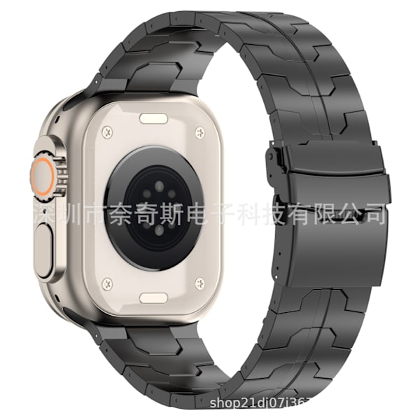 Klockarmband för Apple Watch iWatch 38/40/41mm Regular Model - Säkerhetsspänne Titanlegering Svart