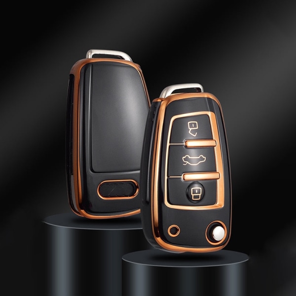 Fashion TPU Bil Flip Nyckel Fodral Skal För A1 A3 8P 8L A4 A5 B6 B7 A6 A7 C5 C6 4F Q3 Q5 Q7 Q8 TT S3 S4 S6 RS Darkgreen only case