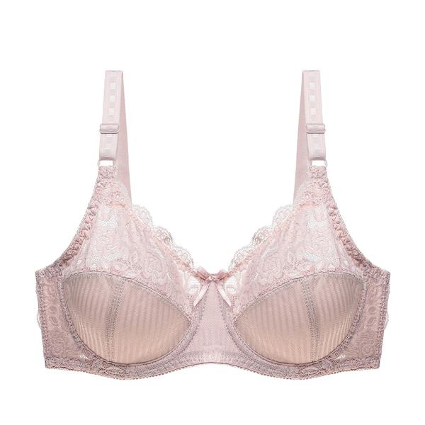 Dame BH uten vattering Blonde Bøyle Pluss Størrelse Stripe Ultratynn BH Stor Undertøy Black 44C
