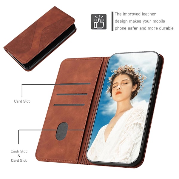 Samsung Galaxy S20 Fe Fodral, PU Läder Flipfodral Magnetisk Stängning Plånbok Kortplatser Ställ Brown