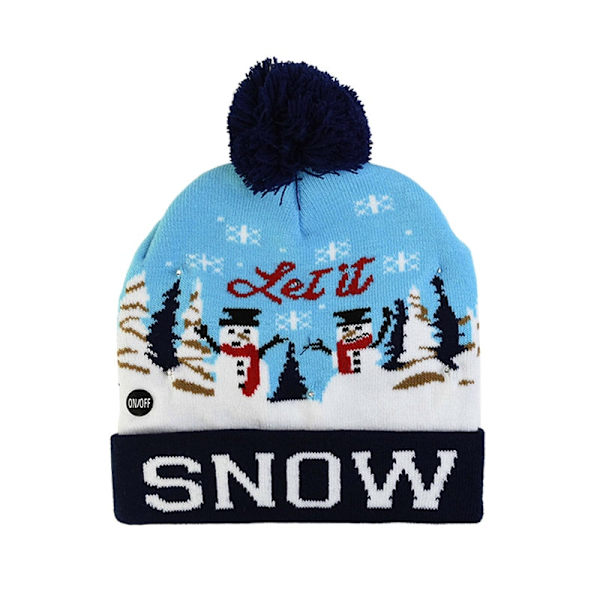LED Julehue Sweater Strikket Hue Julelys Strikket Hue Julegave til Børn Julepynt J
