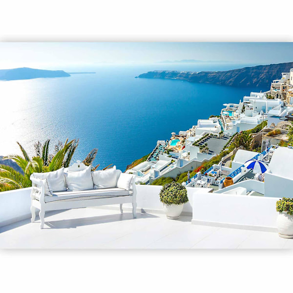Vægmaleri - Udsigt over Santorini 100x70 cm 100x70 cm