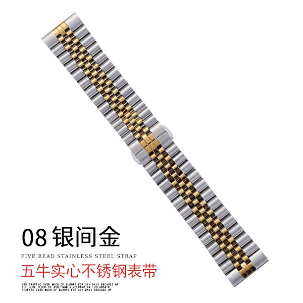 Kellon ranneke Apple Watch iWatch -kelloon Soveltuu: 1-9 sukupolvi/SE 42/44/45/49mm 8 hopea ja kulta