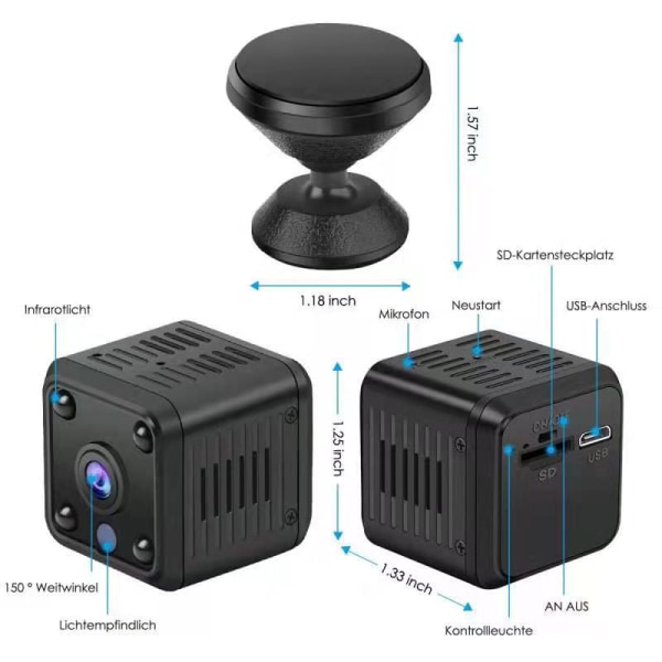X6 Mini Wifi Ip Camera Hd 1080P Trådlös Säkerhetsövervakning Micro Cam Nachtzicht Smart Home Sport Monitor Gebouwd-In Batterij Option 2 Overseas