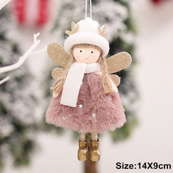 Dekoration Jul Ängelhängen Julgransdekorationer Nyår Julklappar Julpynt B18-Pink Fast delivery