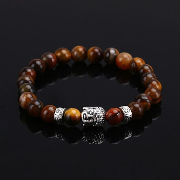 Tigerøje Lavasten Perle Buddha Armbånd Smykker Yoga Bøn Armbånd Mænd Kvinder Mujer Pulseras Mode Smykker tiger eye