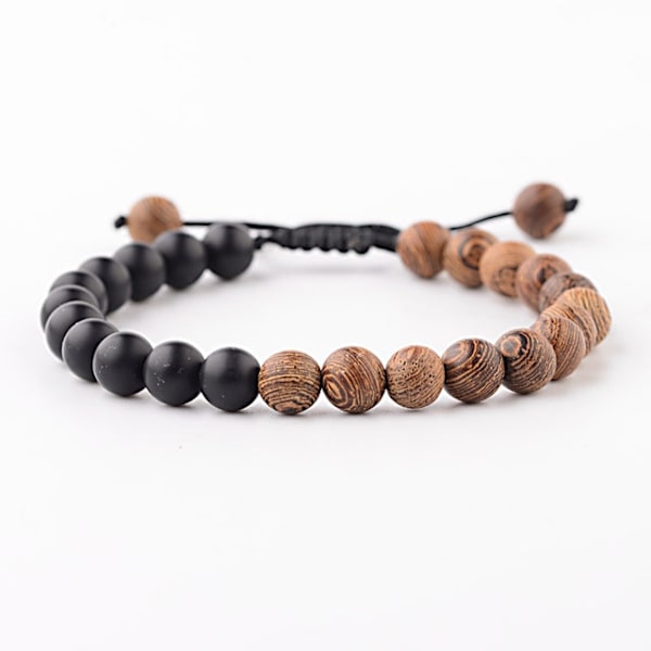 8mm Uudet luonnonpuuhelmirannekorut Miehet Musta Etninen Meditaatio Valkoinen Rannekoru Naiset Rukouskorut Jooga Rannekoru Homme 005-A2