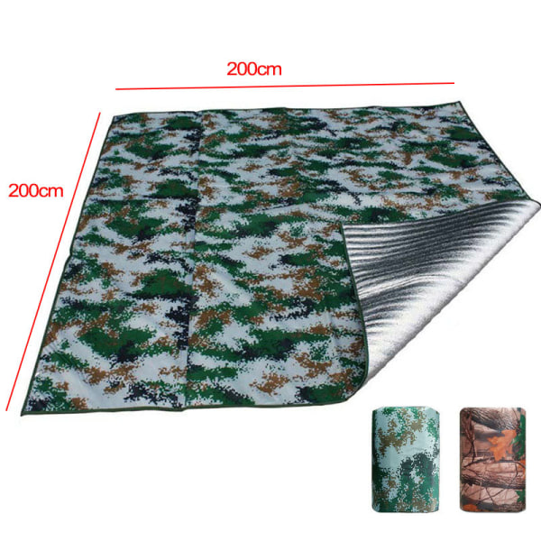 3,5MM 200*200CM Tjocka picknickmatta strandfilt Vattentät markmadrass Utomhuspicknick Camping Tältmatta Fuktkudde Leaf Camo 200cm*200cm