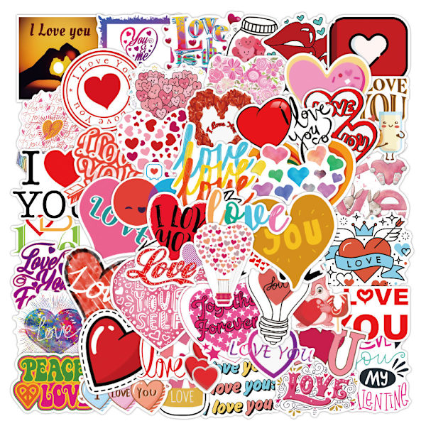 50 st Ej Upprepande Zhang Inspirerande Korta Meningar Graffiti Stickers Vattentäta Bagage Notebook Stickers Valentine's Day-50PCs