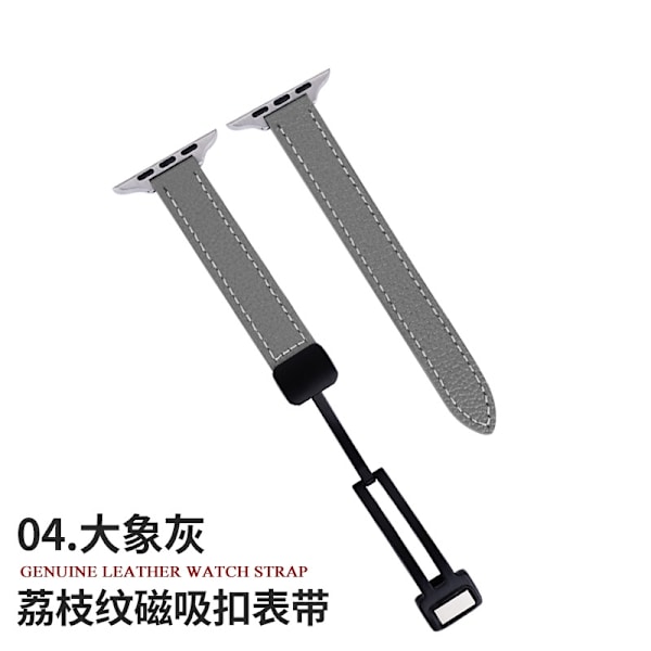 Klockarmband för Apple Watch iWatch för 1-9 generationer: 38-40-41/S10 42mm 04. Elefantgrå
