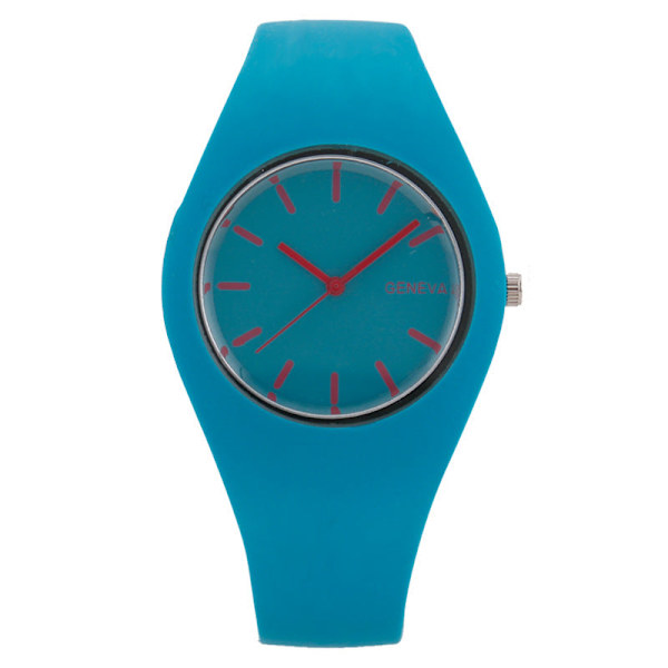 Fashion Fashion Candy Koreansk Quartz Klocka Silikonarmband Damklocka Red