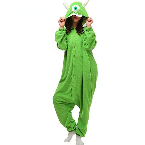 Pyjamas fleece onesie vuxen djur pyjamas tecknad grön enögd monsterkläder vinterpyjamas rolig Yellow Angle M  Fit 159cm-169cm