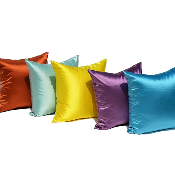 1kpl 45*45cm Satiininen tyynyliina Mukava neliönmuotoinen kodin sohvan sisustus Yksivärinen koristetyynyn päällinen Satiininen tyynynpäällinen Pink