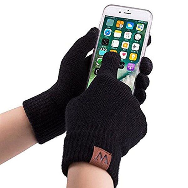 Varm Vintermössa Halsduk Handskar Set Unisex Varm Stickad Mössa Halsvärmare Handskar för Män Kvinnor -B5 Wine red 2 piece