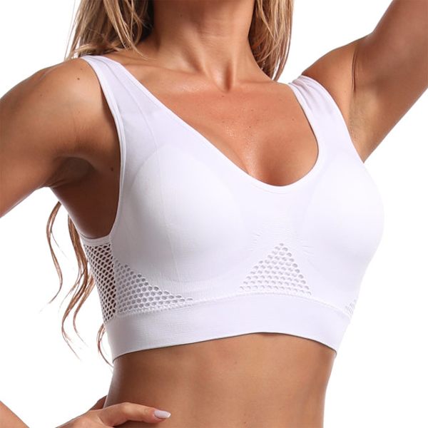 Joogaliivit, crop top, fitness, kuntosali, juoksu, urheiluvaatteet, naisten alusvaatteet 5325White 4XL