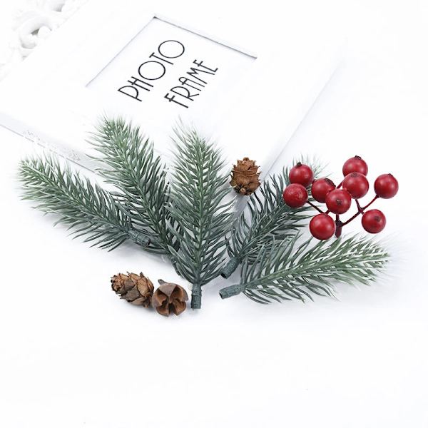 10/20 Stykker Plastik Fyrrenåle Boligindretning Tilbehør Juleguirlande Materiale Scrapbooking Bryllup Kunstige Planter 10 Pieces 10cm