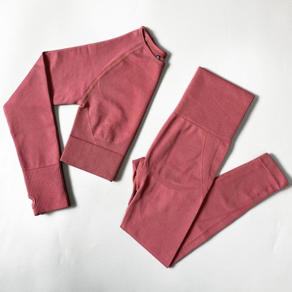 Yoga Set Sömlösa Sportkläder Tränings Sport Leggings+Top+BH Gym Set Kvinna Shirts Pants Green L