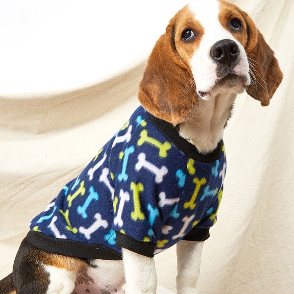 Kæledyrstøj Forår og Sommer Print Sweater Åndbart Sødt Hundetøj Blue L