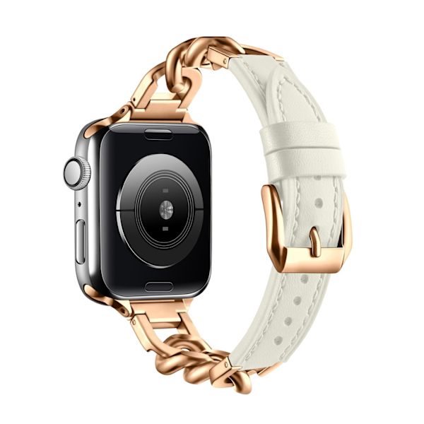 Urrem til Apple Watch iWatch 42mm 10. generation beige + rosaguld