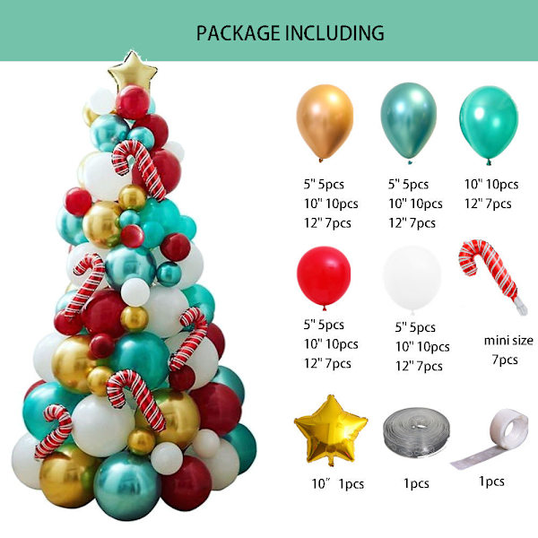 Jul Mörkgröna Gummiballonger Paket Skogsserie Julgransset Arch column