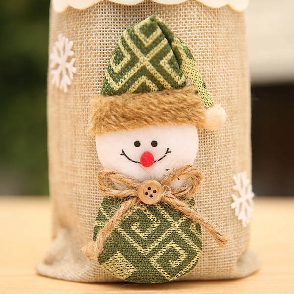Joulukoristeet kotiin Viinipullon suojus Pölysuoja Ruokapöydän koristeet Joululahja Puun koriste Uusi vuosi 2024 Santa Claus34x14cm