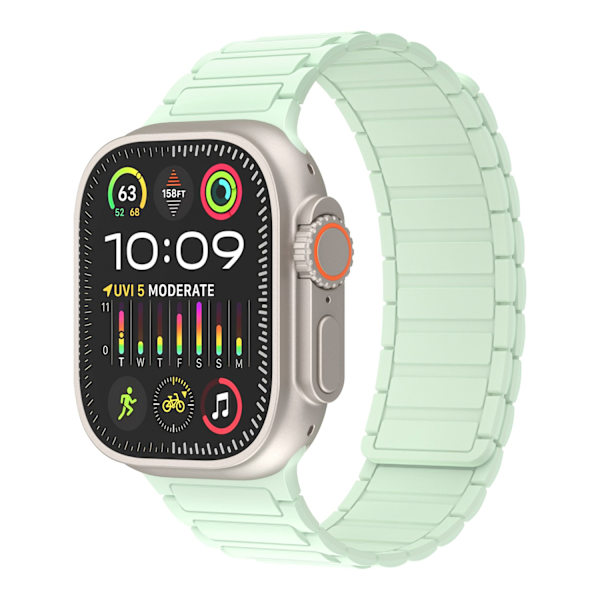 Kellon ranneke Apple Watch iWatch 38/40/41/42mm pienelle kellotaululle, vaalea minttu