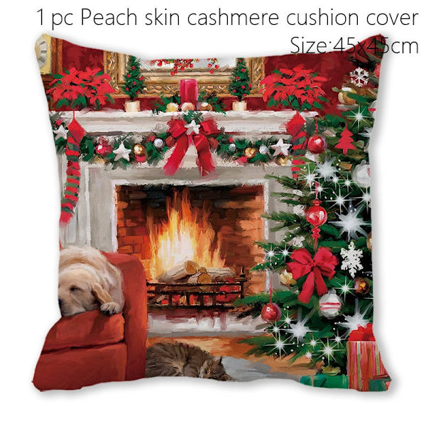 Jultomten Jul Dörrmatta Kuddfodral Juldekorationer för Hemmet 2023 Navidad Ornament Julgransprydnader Nyårspresenter Pillowcase - B013
