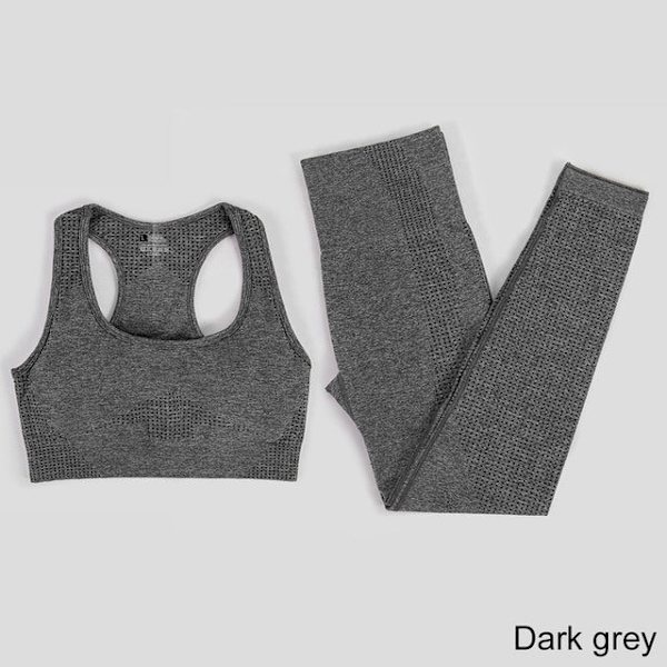 Yoga Set Träningskläder Sportkläder Gym Kläder Fitness Leggings Toppar För Kvinnor 3 pcs set wine red M