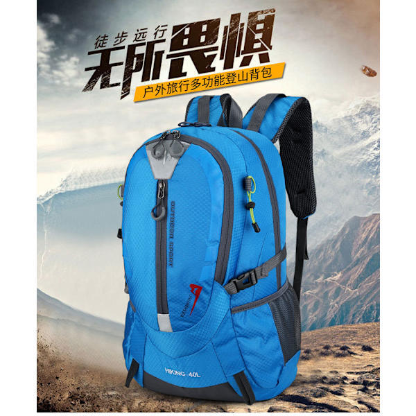 Holdbar Sports Udendørsudstyr Klatring Vandreture Tasker Rygsæk Blue 40L