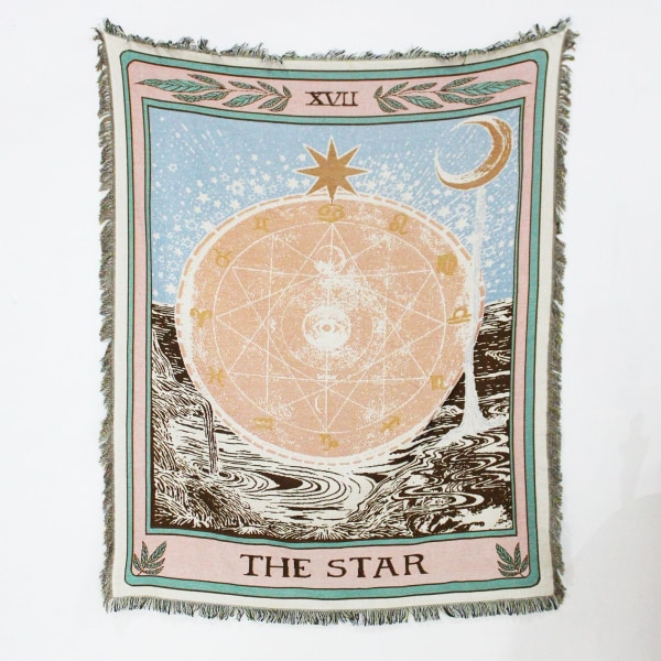 Nordisk Pläd Filt för Säng Sofföverdrag Vardagsrumsinredning Sofffilt Fritidsöverkast Utomhus Camping Picknickmatta Boho Tapestry XT1201-4 130X160cm