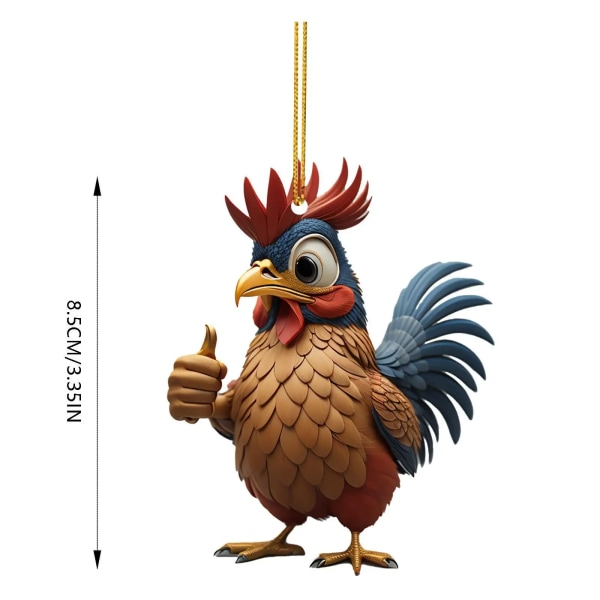 Roliga Hängande Tupp Ornament Gård Djur Thanksgiving Juldekoration Julgran Kyckling Hängen Barn Favörer A