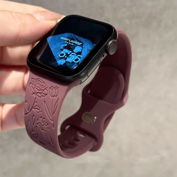 Klockarmband för Apple Watch iWatch 42/44/45/49mm Rökig Lila