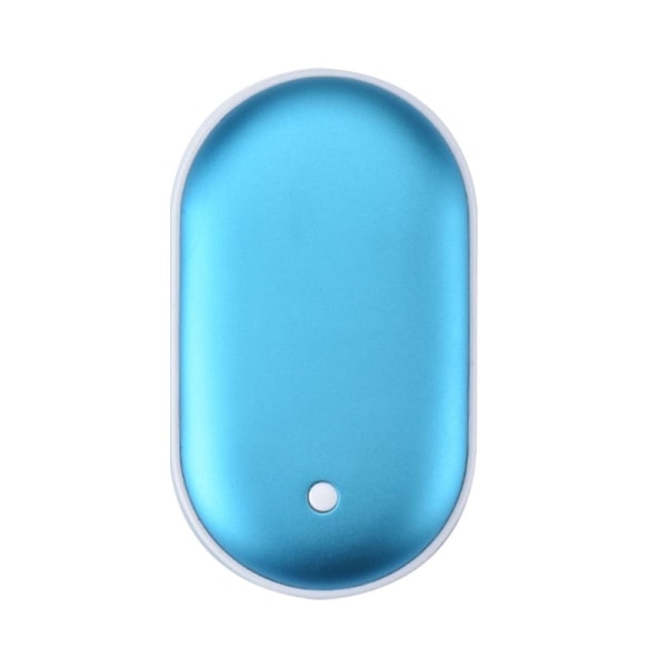 Bærbar Mini Håndvarmer 2 I 1 USB Genopladelig Brosten Lomme Mobil Powerbank Genanvendelig Elektrisk Vintervarmer Blue