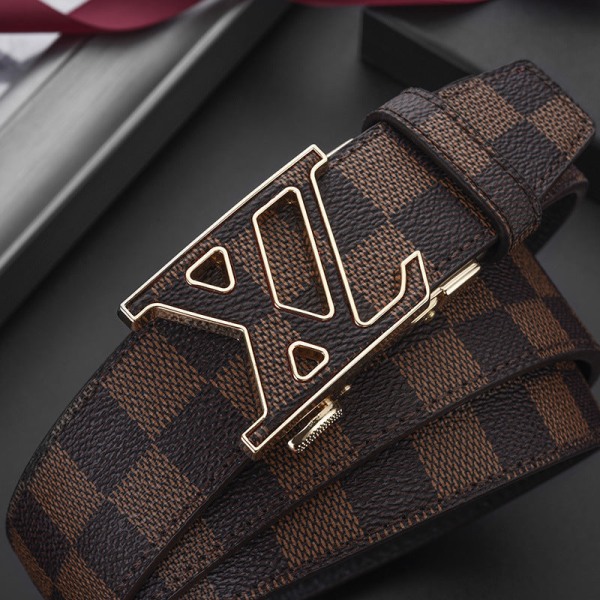 Business Casual Automatisk Spænde Bælte High-End Ægte Læder Mode Check Mønster All-Match Bukser Bælte Alloy X gun color black plaid 125cm