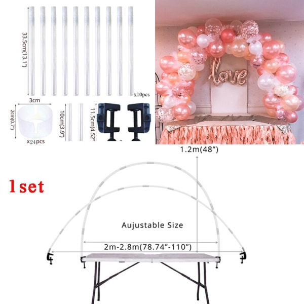 7/11/19 Rør Ballonholder Balloner Stativ Søjle Konfetti Ballon Børnefødselsdag Baby Shower Bryllupsdekoration Forsyninger 1set arch stand