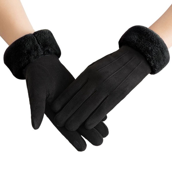 Söta lurviga varma handskar höst och vinter damhandskar fullfingerhandskar dam utomhussporthandskar damhandskar skärm 8 One Size
