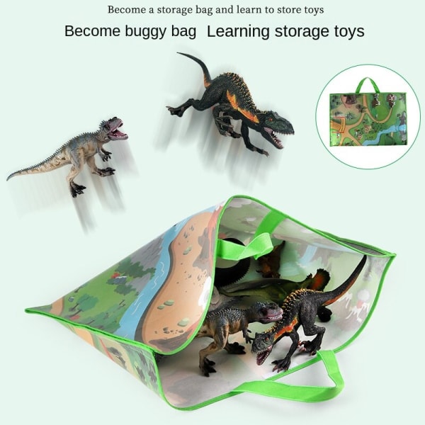 Vandtæt Oxford-stof Dinosaurustæppe Buggytaske Velcro Bærbar Vildtæppe Buggytaske Y dinosaur park map carpet