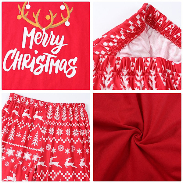 Jouluiset yhteensopivat perhepyjamat perheille Uudenvuoden asu Joulun yöasut Red Child 4T