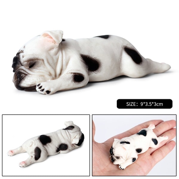 Oenux Dejlige Fransk Bulldog Dyr Sød Hvalp Sovende Dovne Hund Actionfigurer Model Figur PVC Boligindretning Uddannelseslegetøj without box14