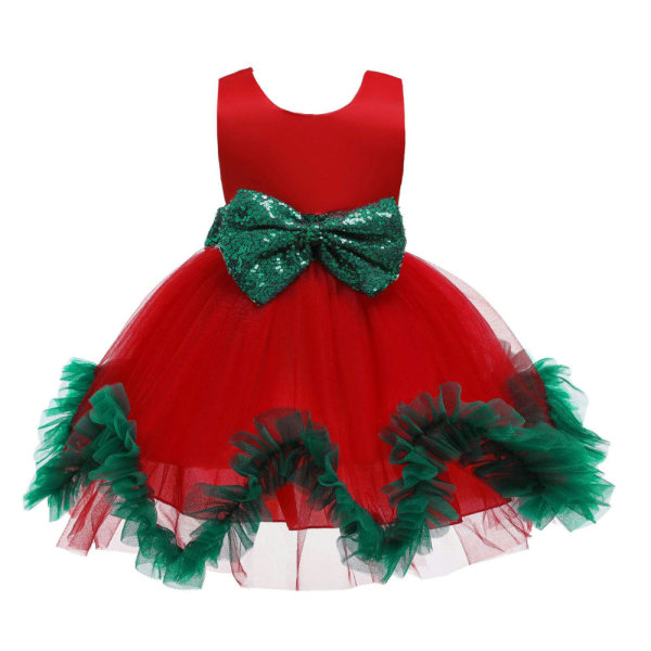 Uudenvuoden mekko eurooppalainen ja amerikkalainen jouluiltapuku tyttö prinsessamekko joulumekko Green with Rose Red