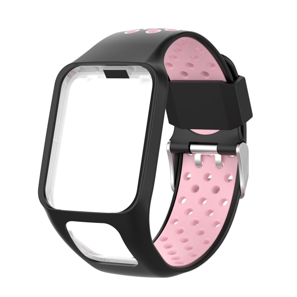 Til TomTom Multi-Sport /Runner2/3 udskiftnings silikone urrem black+pink