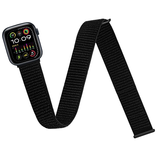 Klockarmband för Apple Watch iWatch 38/40/41mm Armband mycket längre än klockarmbandet - Djupsvart