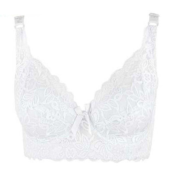 Spets-BH för kvinnor Push Up Sexiga BH:ar för kvinnor Stor Storlek Ultratunn Underkläder Intimates C D White 42C