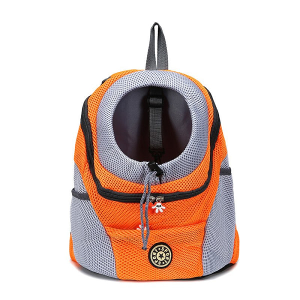 Hundbärväska för husdjur Katt Valp Ryggsäck Väska Bärbar Rese Front Utomhus Vandring Dubbel Axel Huvud Ut Sling Blind Drop Shipping Orange S H 34 x W 30 cm
